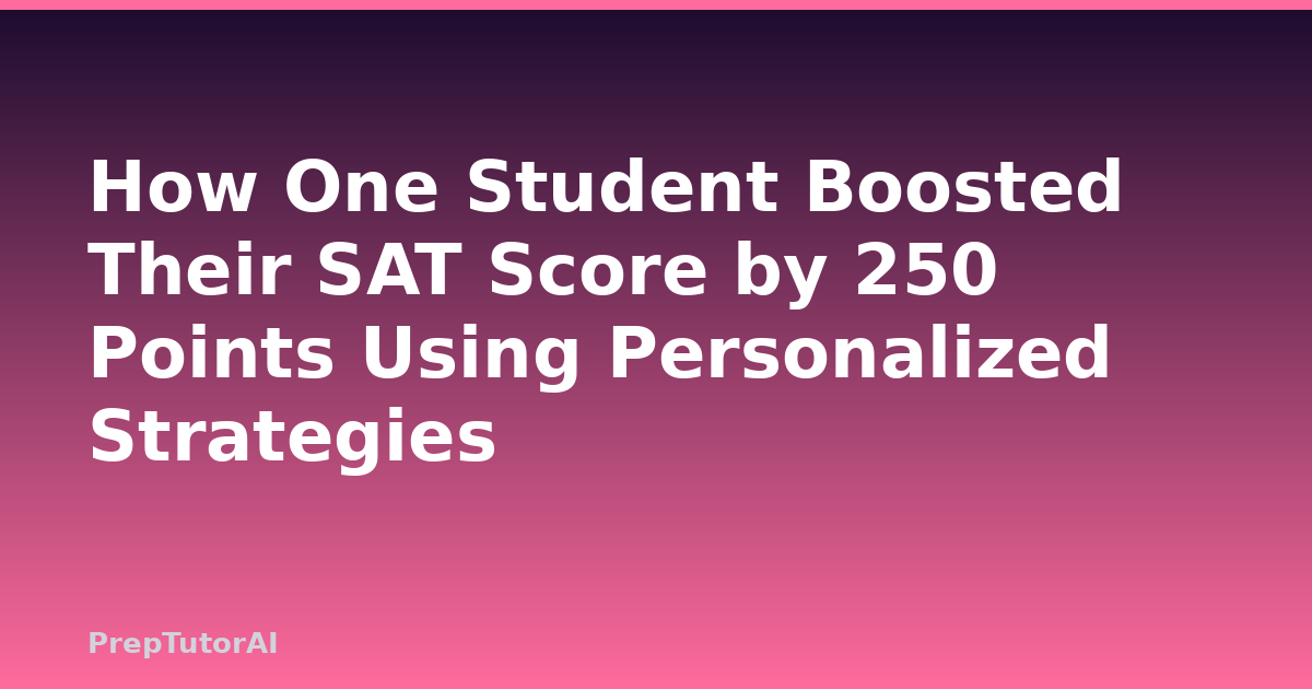 How One Student Boosted Their SAT Score by 250 Points Using Personalized Strategies