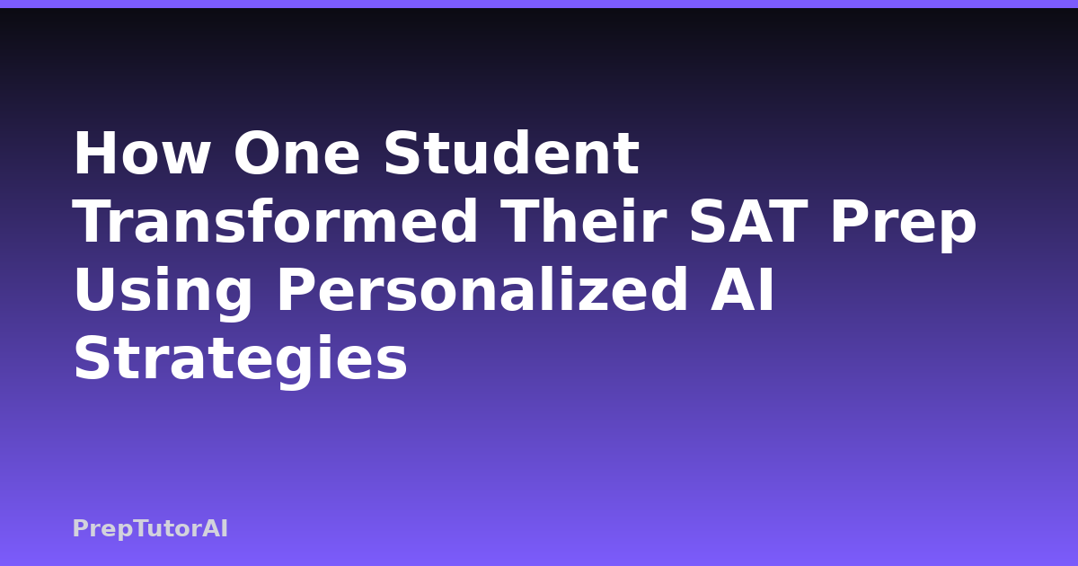 How One Student Transformed Their SAT Prep Using Personalized AI Strategies
