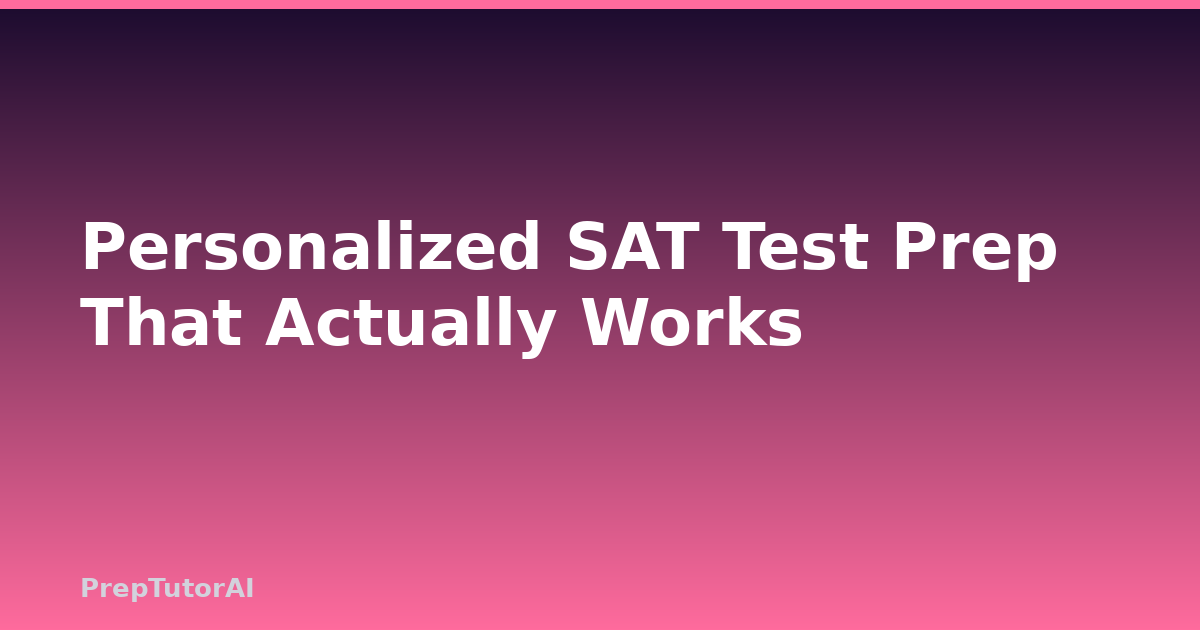 Personalized SAT Test Prep That Actually Works