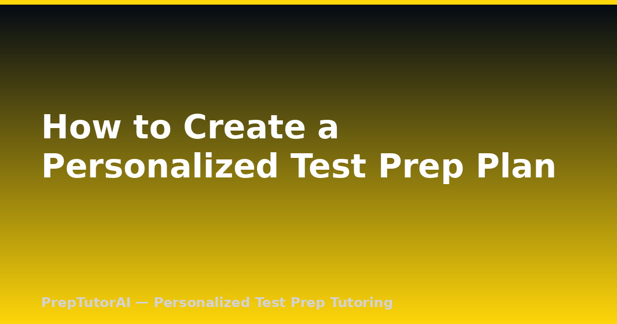 How to Create a Personalized Test Prep Plan