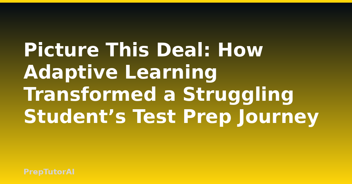 Picture This Deal: How Adaptive Learning Transformed a Struggling Student’s Test Prep Journey