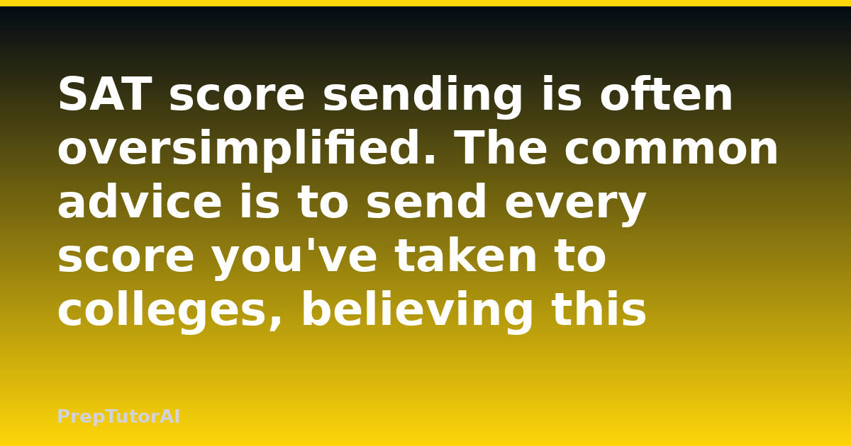 SAT score sending is often oversimplified. The common advice is to send every score you’ve taken to colleges, believing this shows your commitment and preparedness. Colleges often focus on your highest score, and sending lower scores can muddy the waters of your application. You need to be deliberate about what you send, especially when you’re trying to make the best impression.
