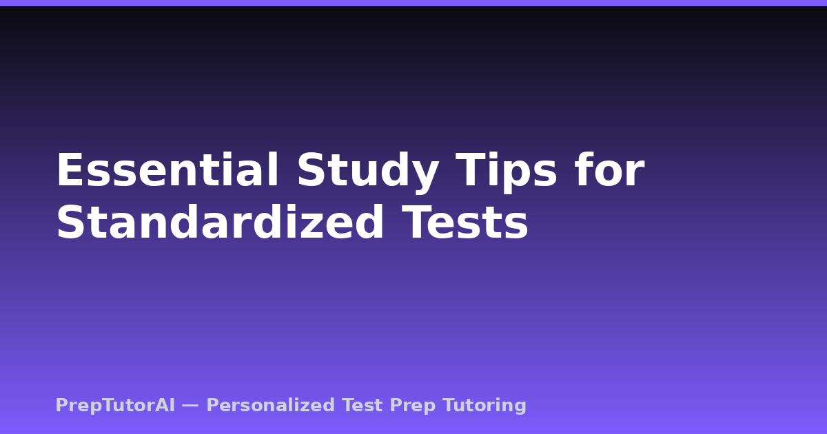 Essential Study Tips for Standardized Tests