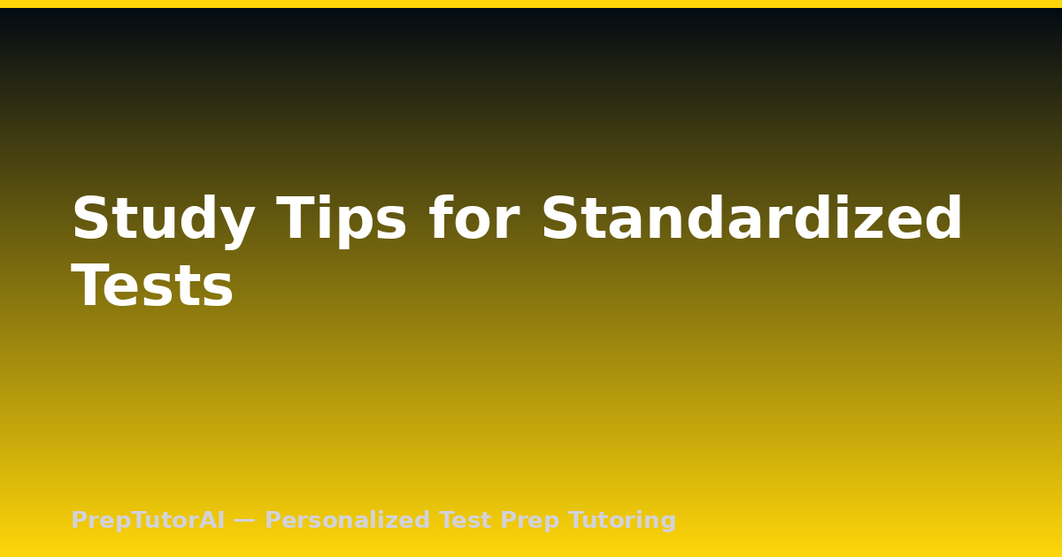 Study Tips for Standardized Tests