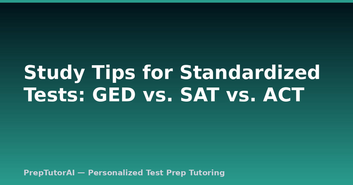 Study Tips for Standardized Tests: GED vs. SAT vs. ACT