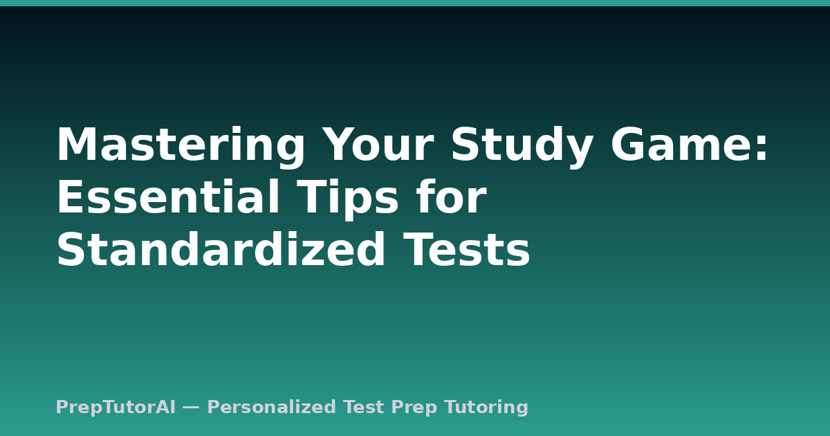 Mastering Your Study Game: Essential Tips for Standardized Tests