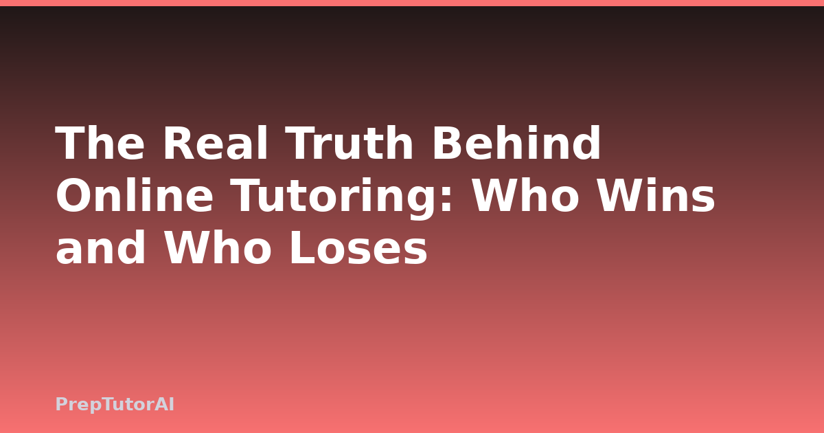 The Real Truth Behind Online Tutoring: Who Wins and Who Loses