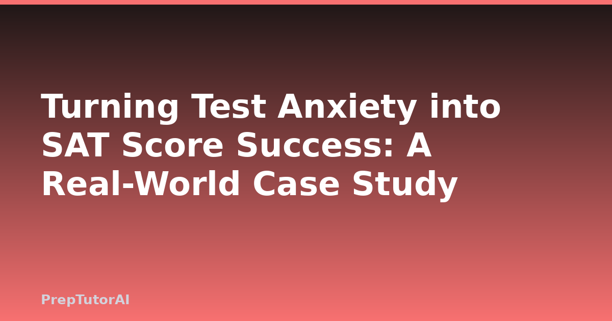 Turning Test Anxiety into SAT Score Success: A Real-World Case Study